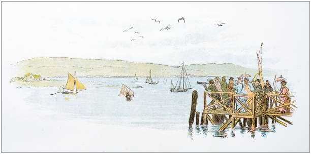 античная иллюстрация рэндольфа калдекотта - randolph caldecott stock illustrations