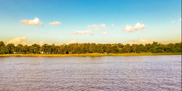 river water, bright sun