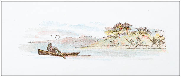 античная иллюстрация рэндольфа калдекотта - randolph caldecott stock illustrations