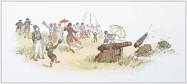 античная иллюстрация рэндольфа калдекотта - randolph caldecott stock illustrations