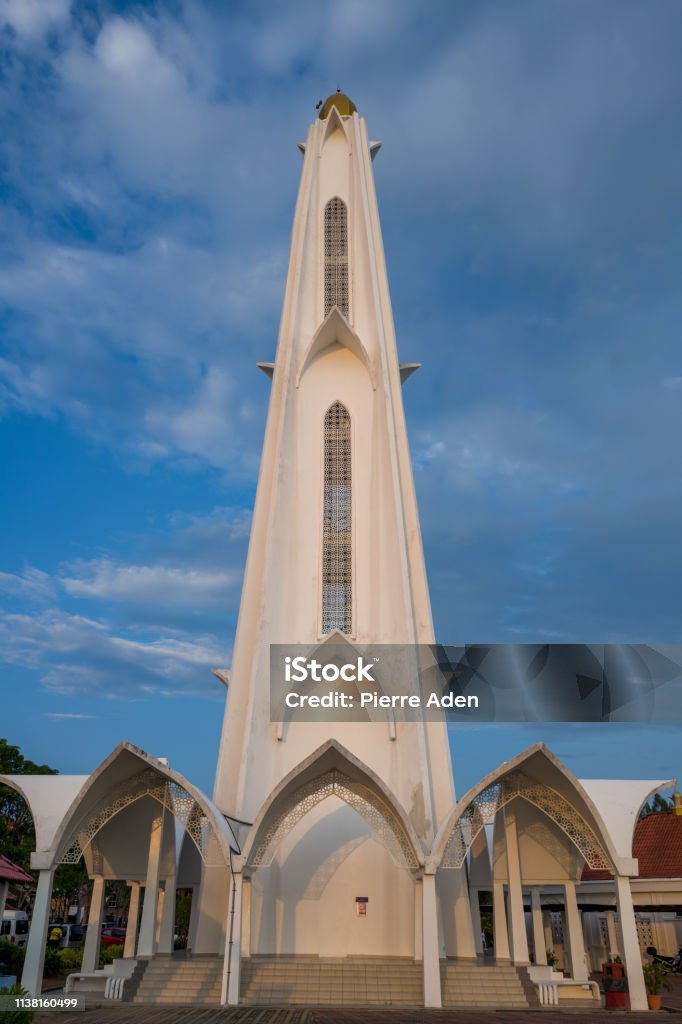 Straits Mosque of Malacca known as Masjid Selat in Malacca, Malaysia. Straits Mosque of Malacca known as Masjid Selat in Malacca, Malaysia Architectural Dome Stock Photo