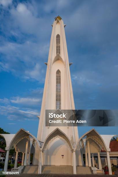 Straits Mosque Of Malacca Known As Masjid Selat In Malacca Malaysia Stock Photo - Download Image Now