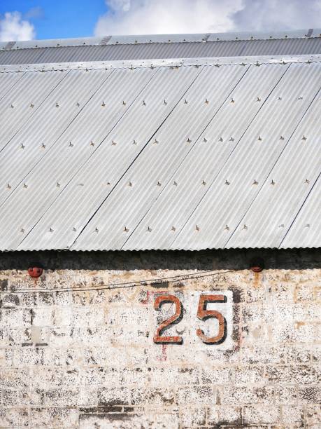 istock Number 25 painted on stone wall building 1138160803