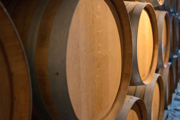 istock Brown barrels of wine 1138165240