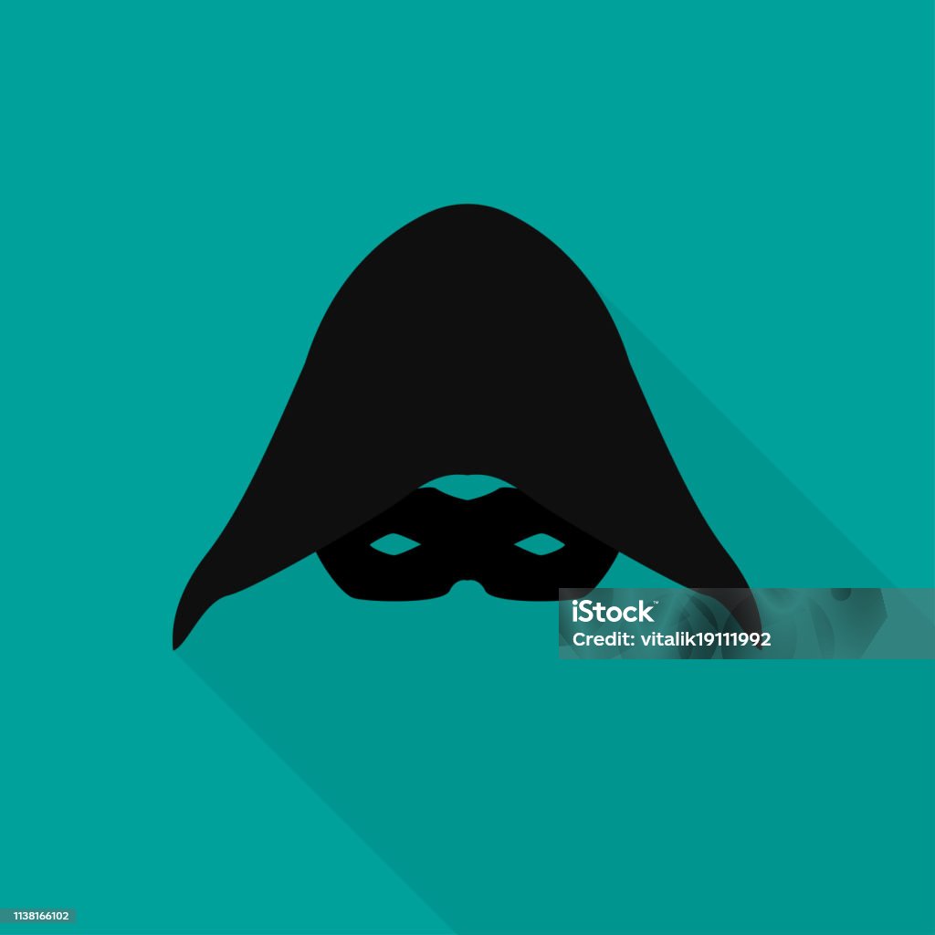 The mask on the face in flat style long shadow The mask on the face in flat style  long shadow Ninja stock vector