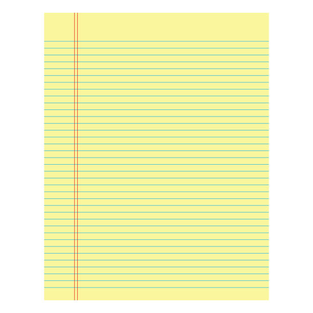 ilustraciones, imágenes clip art, dibujos animados e iconos de stock de papel de cuaderno amarillo de color sobre un fondo blanco - paper notebook ruled striped