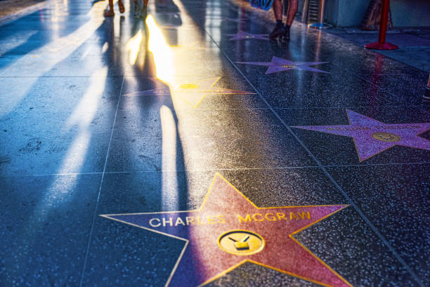hollywood walk of fame a hollywood boulevard. - mcgraw foto e immagini stock