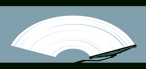 Vector Illustration of a Wiper Cleans Dirty Glass. Transparent eps for the use of graphic design work.