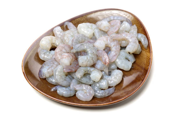 istock Raw Jumbo Shrimp on a White Background 1138170571