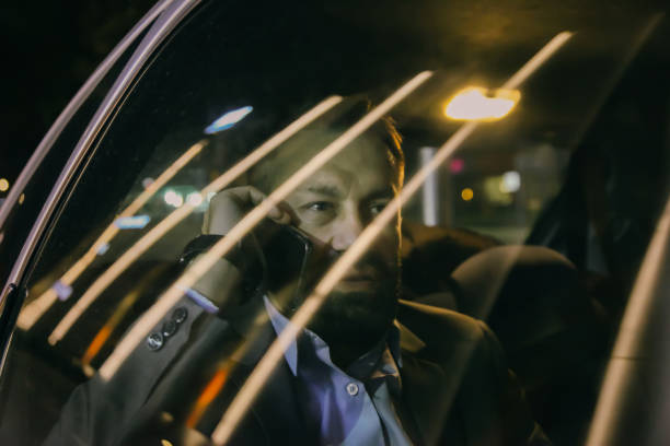 istock Businessman relaxing in the car after hard work 1138171333