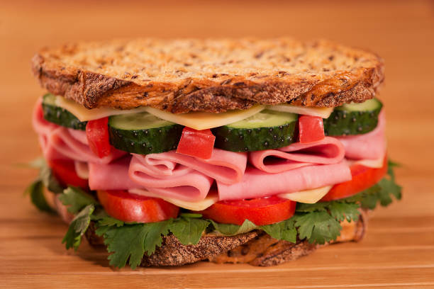 istock Healthy ham sandwich with cheese and tomatow 1138174407