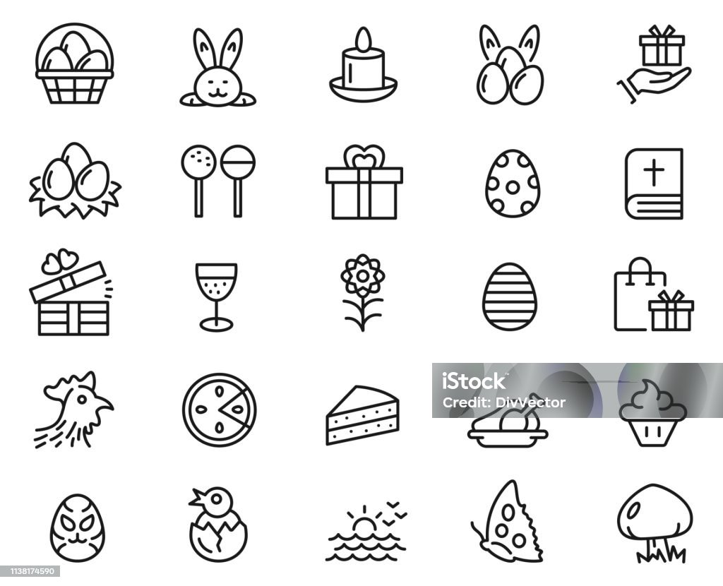 Easter icon set Easter icon set , vector illustration Easter stock vector