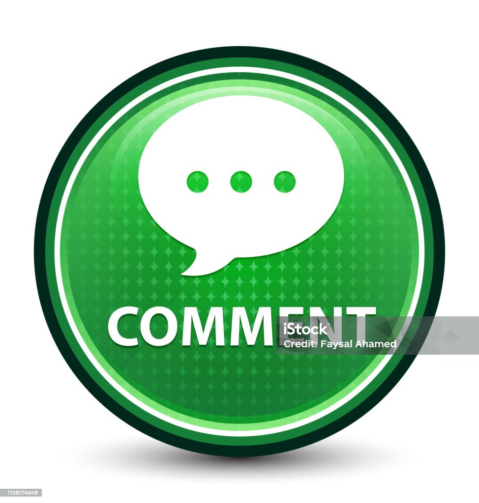 Green Comment Button Comment Glossy Twinkle Green Round Button Stock Illustration - Download ...