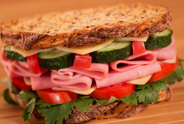 istock Healthy ham sandwich with cheese and tomatow 1138176153