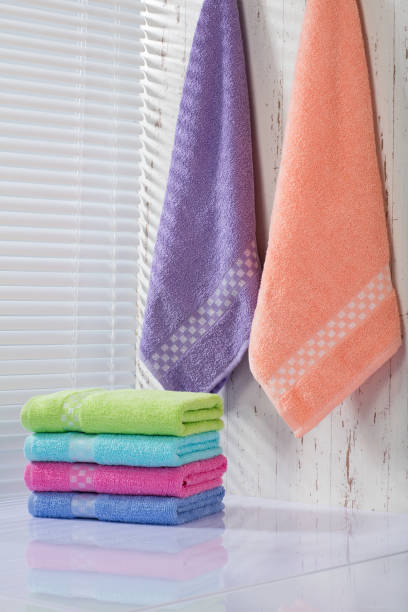 istock Colorful towels in bathroom 1138176412