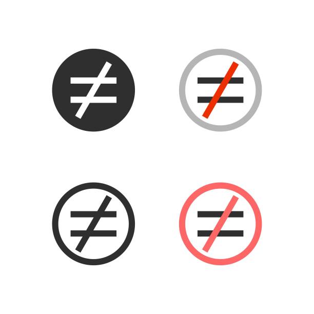 Not equal icons Available in high-resolution and several sizes to fit the needs of your project. unfairness stock illustrations