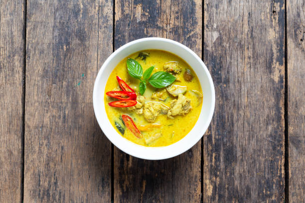 istock Top View Thai food, green curry chicken 1138179958