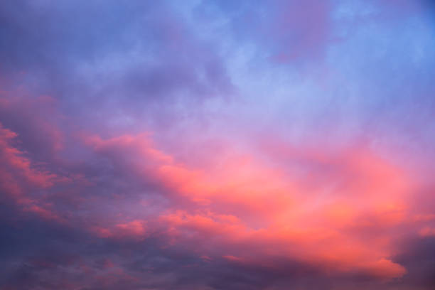 sunset clouds - heaven cloudscape majestic sky fotografías e imágenes de stock