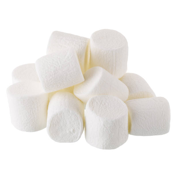 istock Fluffy white marshmallow isolated on white background 1138181215