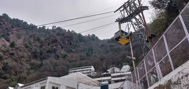 Photo of Newly opened ropeway at Vaishno Devi which is used as a transport from Bhawan to Bhairo mandir.