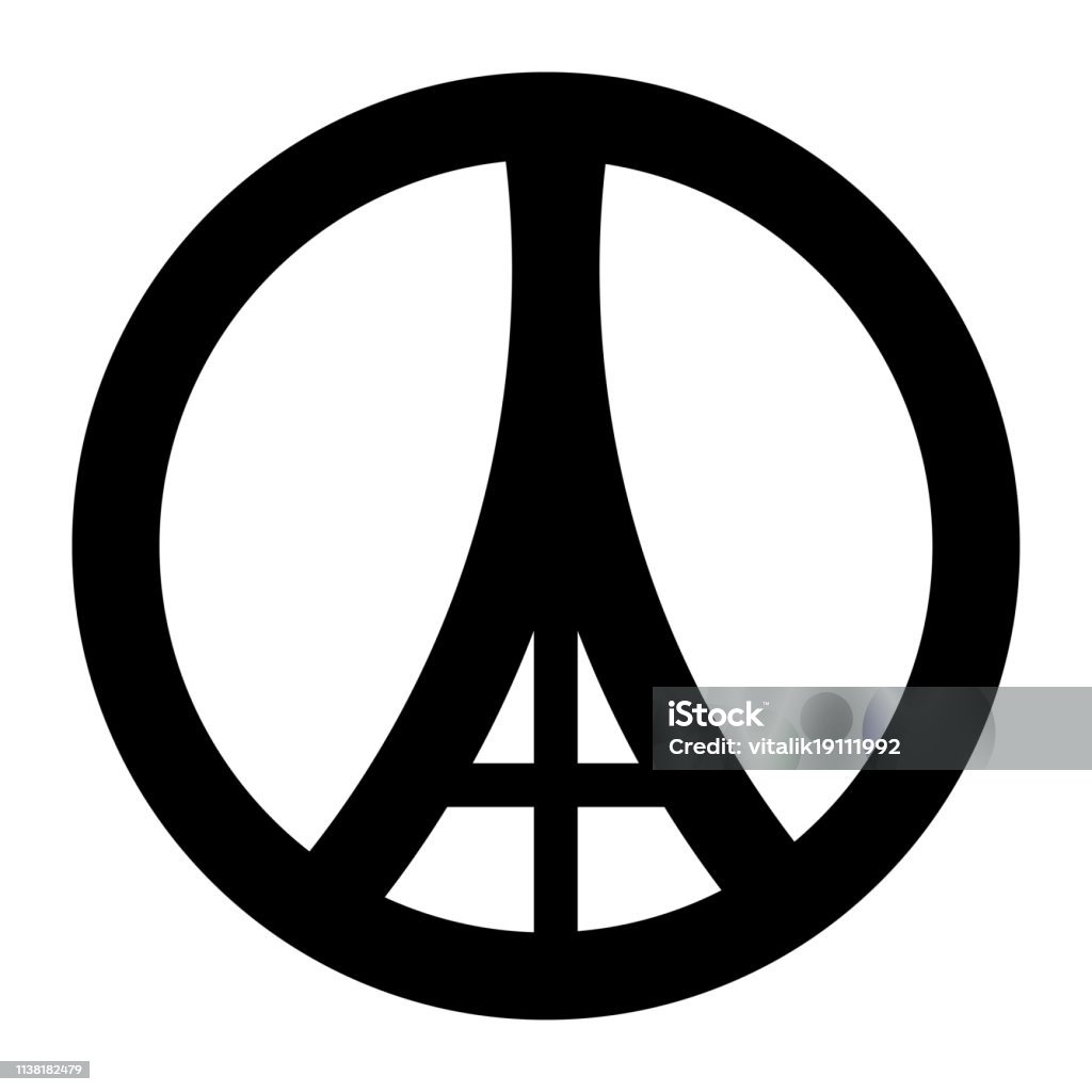 파리에서 플랫 스타일 에펠 타워에 서명 - 로열티 프리 개념 벡터 아트