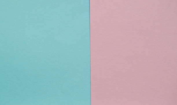 istock Blue and pink pastel color paper geometric flat lay two backgrounds side by side 1138184477