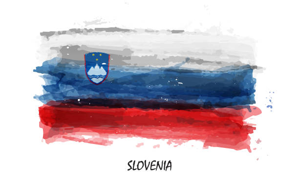 istock Realistic watercolor painting flag of Slovenia . Vector 1138186822