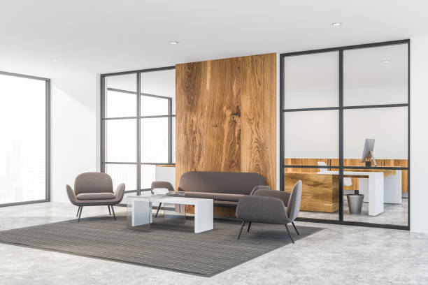 istock White and wooden office waiting room corner 1138190028