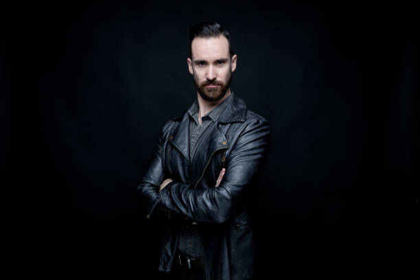 istock Attractive man wearing a leather jacket 1138190103