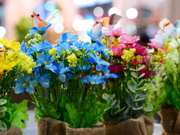 istock beautiful Flower with Green artificial plant 1138191239