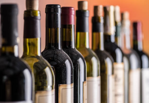 istock Line of wine bottles. 1138193314