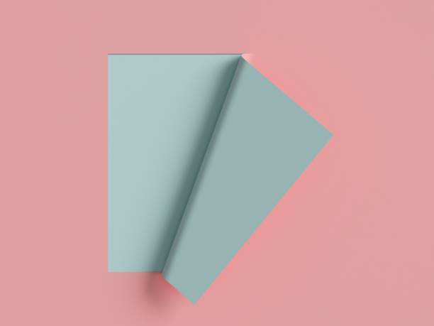istock 3d render, pink blue note paper, curled corner, page curl. Abstract creative background, modern mock up. Design element for advertising and promotional message. 1138194125