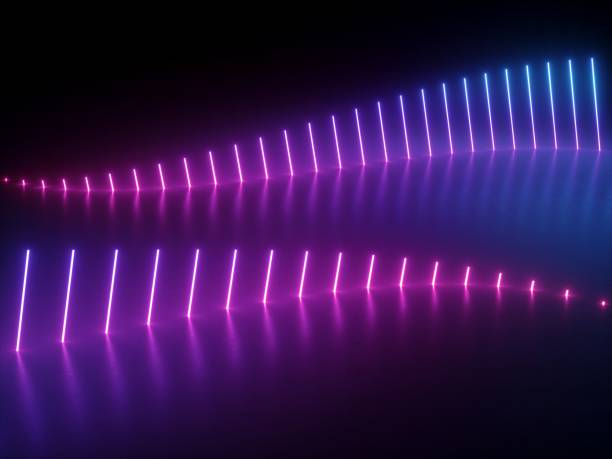 istock 3d, pink blue neon lights, abstract background, wave, equalizer, vibrant colors, glowing lines 1138194412