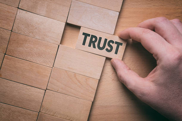 Trust Trust word written on wooden block. Building trust business concept. trust stock pictures, royalty-free photos & images