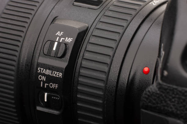 istock Close up view of a DSLR camera in dark atmosphere 1138201458