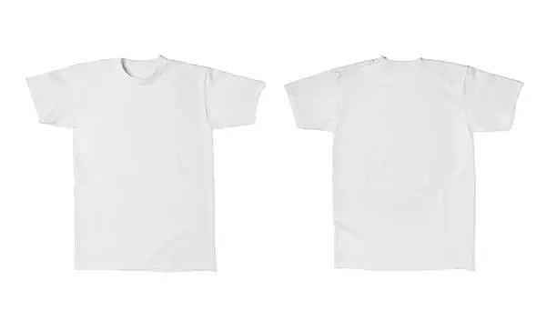 Photo of white t shirt template cotton fashion