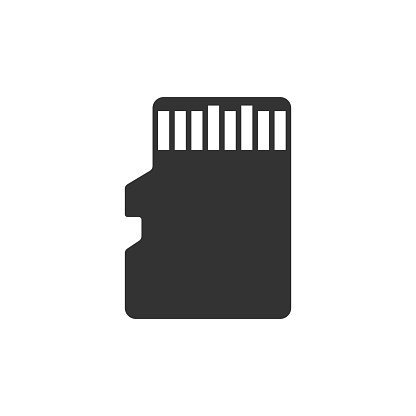 Micro SD memory card icon isolated. Flat design. Vector Illustration