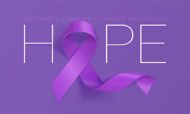 illustrations, cliparts, dessins animés et icônes de espère. lymphome conscience calligraphie affiche design de hodgkin. ruban violet réaliste. septembre est le mois de sensibilisation au cancer. vecteur - purple ribbon