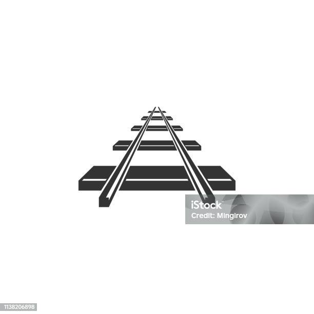 Icona Della Ferrovia Isolata Design Piatto Illustrazione Vettoriale - Immagini vettoriali stock e altre immagini di Ferrovia