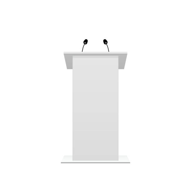 trybun podium rostrum mowy stoisko. - podium lectern microphone speech stock illustrations