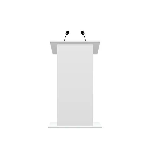 Vector illustration of Tribune podium rostrum speech stand.