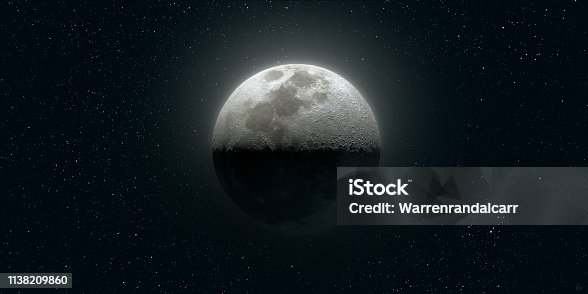 istock Glowing Moon in Night Sky 1138209860