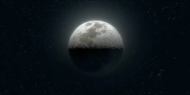 Photo of Glowing Moon in Night Sky