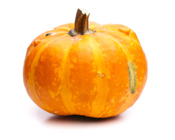 istock Round pumpkin isolated on white background 1138212074