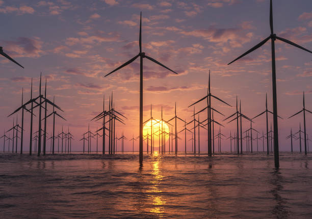 istock sunrise at an offshore wind farm 1138214590
