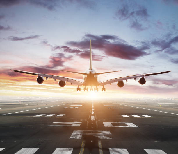 istock Huge two storeys commercial jetliner taking of runway 1138215129