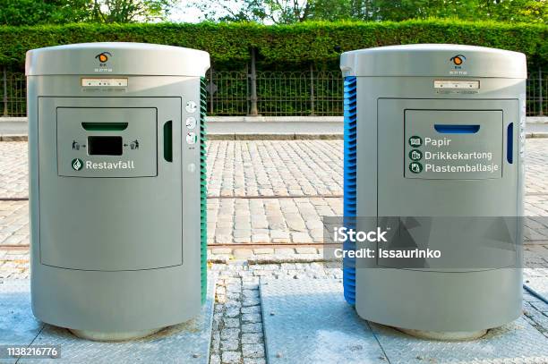 Manejo Inteligente De Desechos En Bergen Noruega Foto de stock y más banco de imágenes de Basura - Basura, Noruega, Orden