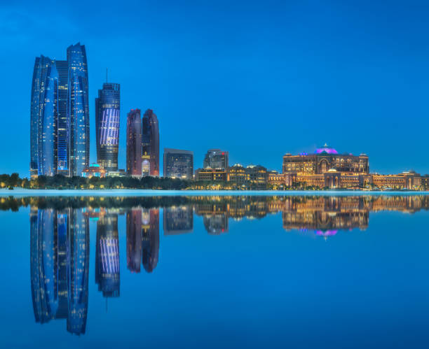 istock Panorama view of Abu Dhabi Skyline at sunset, UAE 1138217955