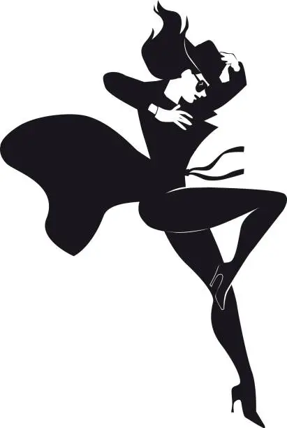 Vector illustration of Mystery woman