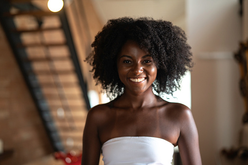 Pretty Curly Hair Woman